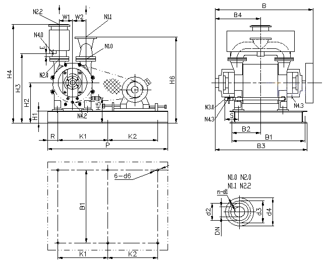 2BE1 202/203/252/253皮帶傳動安裝尺寸